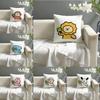 Lucky Cartoon CrystalOny Pillow Case Natural Linen Organic Fabric DoubleSided Printing Sofa Home Decor Cushion Cover