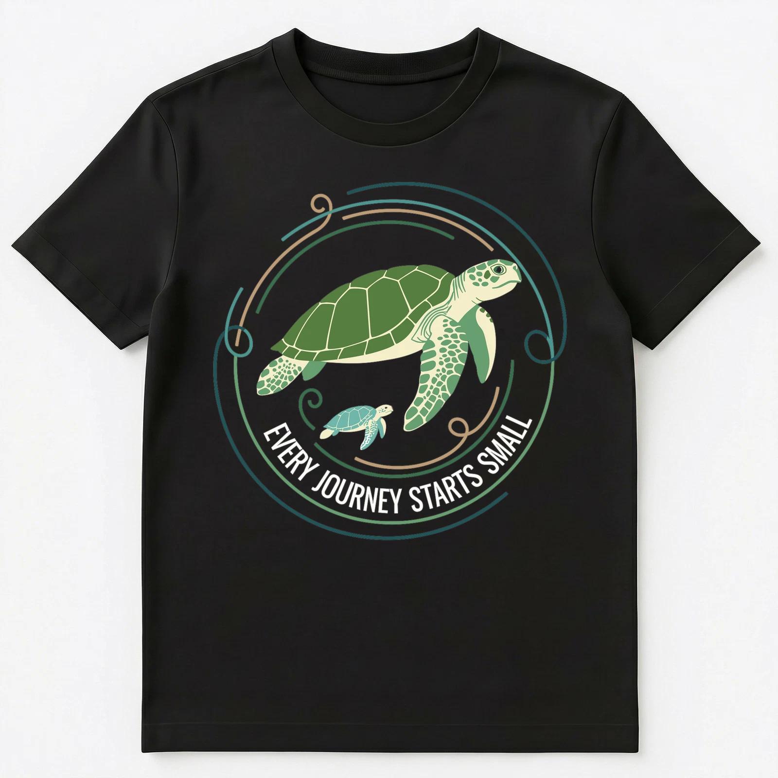 Motivational Turtle At Sea Every Journey Art Unisex T-Shirt 4XL