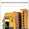 AAZT1 1:50 Scale Trailer Dump Truck Model Car Toys Alloy Diecast Sound Light 3 Doors Opened Pull Back Transportation Engineering Cars