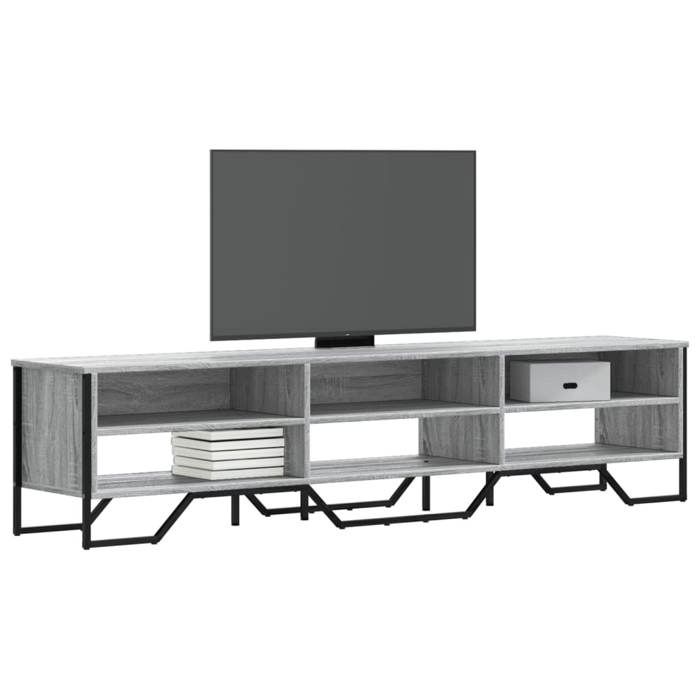 VidaXL TV Stand Sonoma Grey 180x34x41 Cm Engineered Wood, TV Stand, TV Sideboard, Multimedia Unit, TV Bench, Hi-fi Unit, 848577
