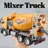1:24 Mixer Truck Crane Car Toy Model Sound Light Doors Opened Alloy Body Rubber Tires Engineering Vehicle Models Kids Collection