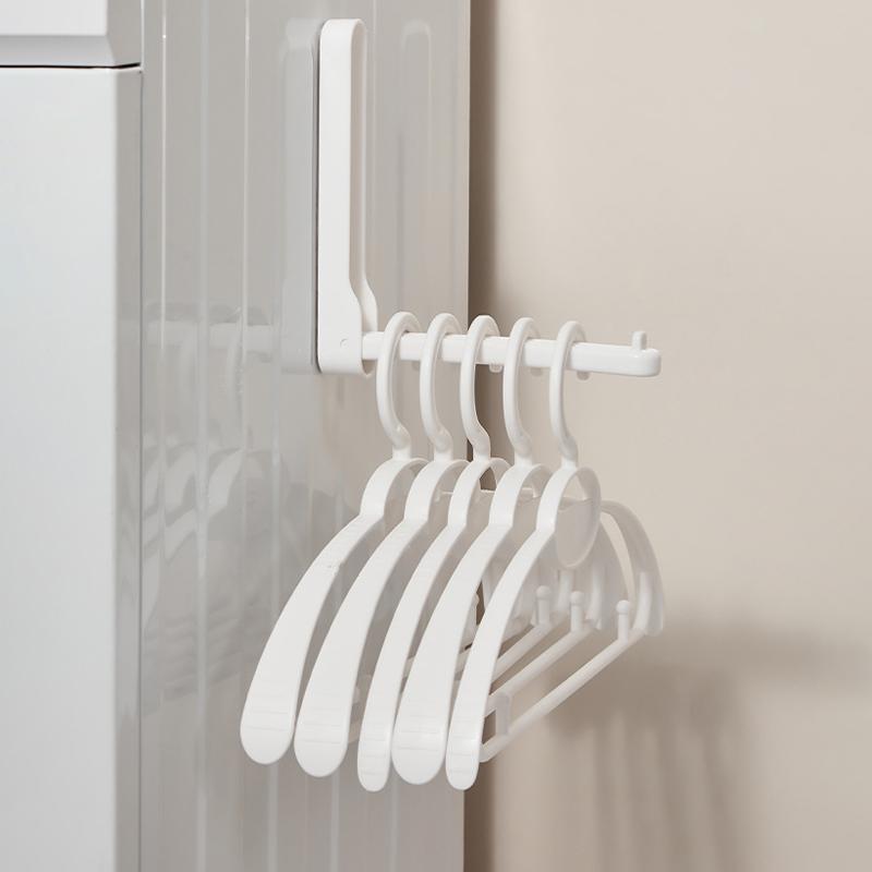 Clothes Hanger Storage Artifact No Punching Bedroom Organization Multifunctional Household Foldable Clip-Proof Anti-Slip