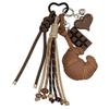 Hand-Woven Leather Croissant Keychain Diy Braided Rope Pu Leather Bread Keychain  Birthday Parties