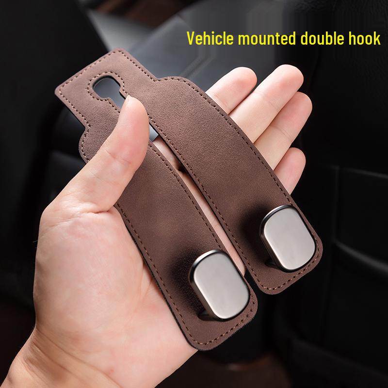Hidden Double Suede Car Seat Back Hook Holder
