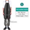 Oilproof Kitchen Apron PVC Leather Waterproof Black Comfortable