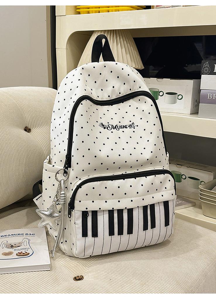 Schoolbag Japanese ins piano pattern schoolbag female junior high school student versatile cute college backpack travel backpack