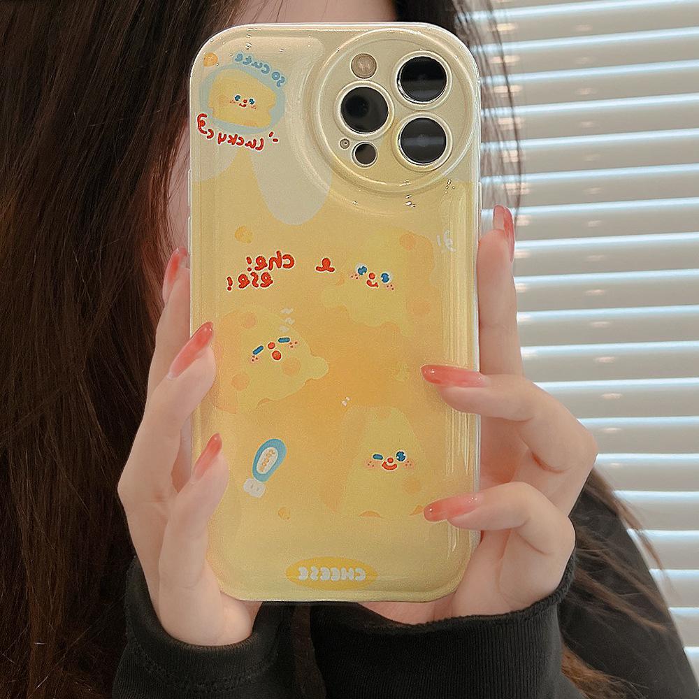 

Cheese Stand 16promax Suitable for Mobile Phone Case Apple IPhone 14 Varnish 13 Full-inclusive 15 Silicone Sleeve 11 Soft 12pro (6.1)