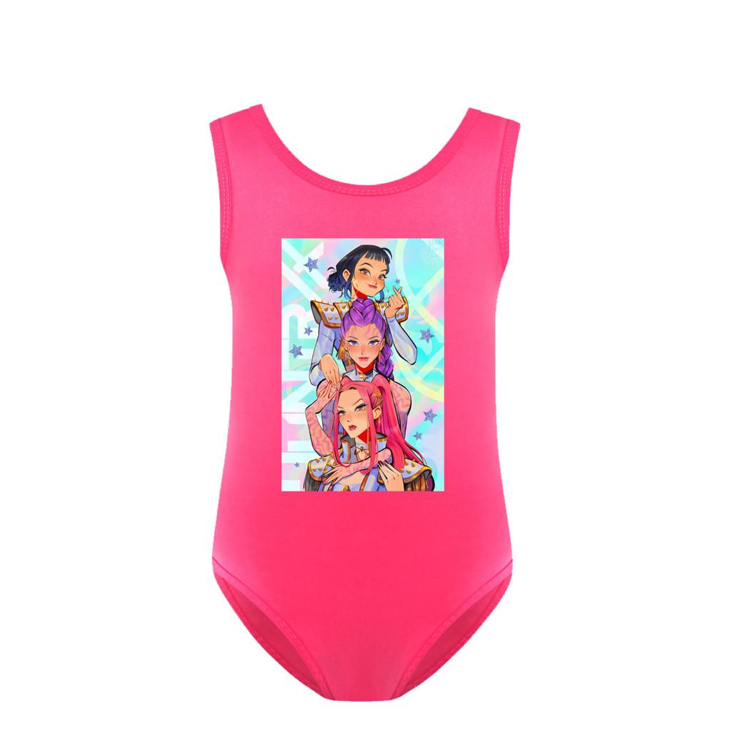 

4901 Kids Girls Rumi Mira Zoey Print Swimsuit Swimming One-piece Bodysuit Swimwear 160cm