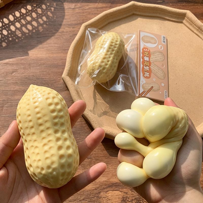 Favorite Toy Peanut Stress Ball Crunchy Squeeze Ball Squishy Toy Buttery-Soft Feel Fidget Toy Asmr Sensory Anti Stress Relief Toy For Adults