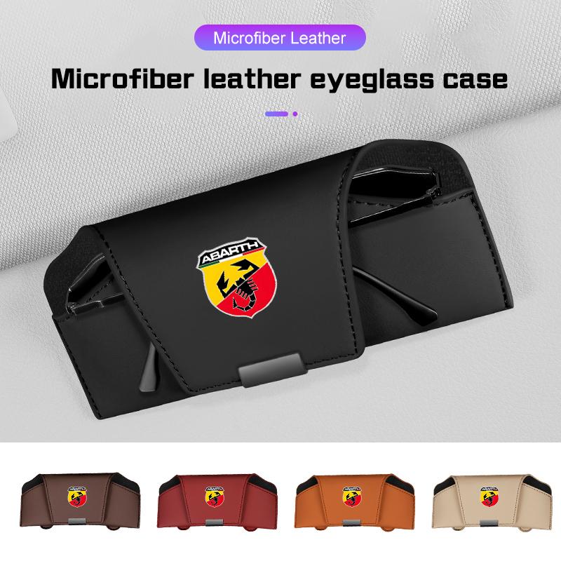 Car Visor Sunglasses Case Microfiber leather Glasses Storage Box for FIAT Abarth 595 600 500L 500 Ducato Panda Grande Punto Tipo