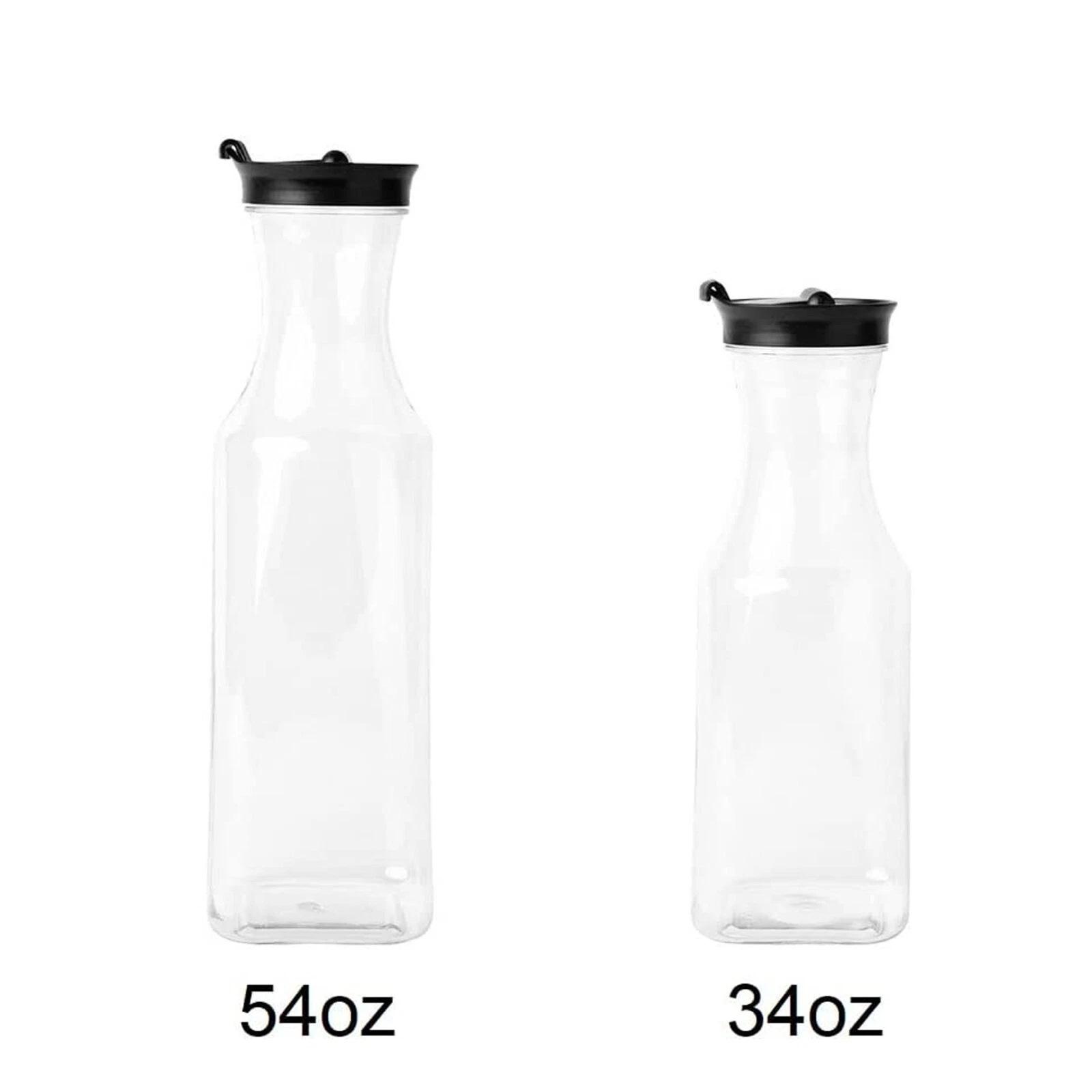 

1500ML Transparent PET Pitcher with Black Lid - Sealed for Juice, Cold Water, or Detergent 1000ML