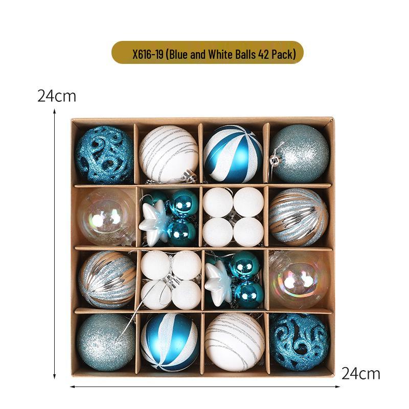 42pcs Electroplated Shiny Christmas Tree Baubles - Creative Hanging Ornaments for Festive Decoration