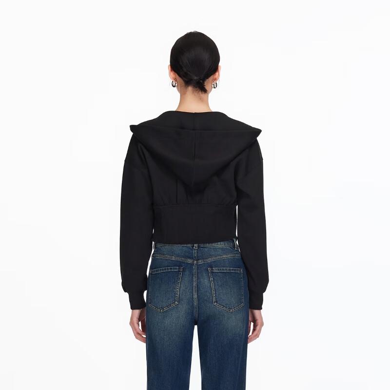 VEROMODA Cropped Hooded Zip-Up Sweatshirt