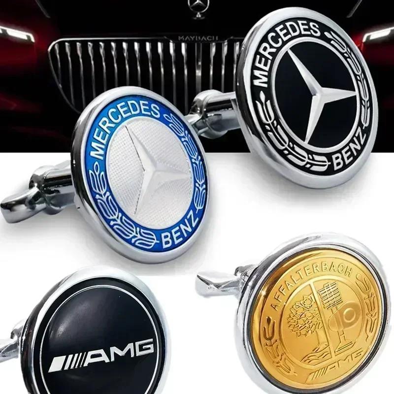 ESU5 45mm Car Front Emblem Badge Modified Bonnet Chrome Hood Cover for Mercedes Benz AMG W203 W204 C E S Class W210 W211 W220