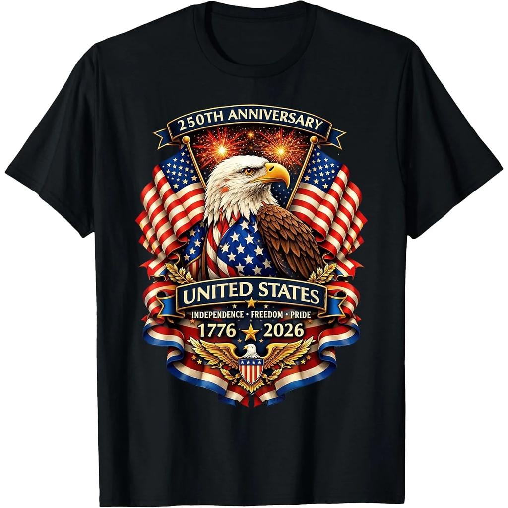 Unisexs Usa Independence 250th Anniversary 1776 2026 4th Of July Tshirt Comfortable Breathable Soft Tee Unisexs 100 Cotton Graphic Tshirt 180gsm