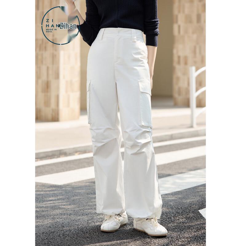 ZIHAN Women s High-Waisted Straight Leg Cargo Pants (2025 Spring) M