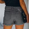 Women Summer Denim Shorts High Waist Ripped Hole Stretch Jean Short Pants
