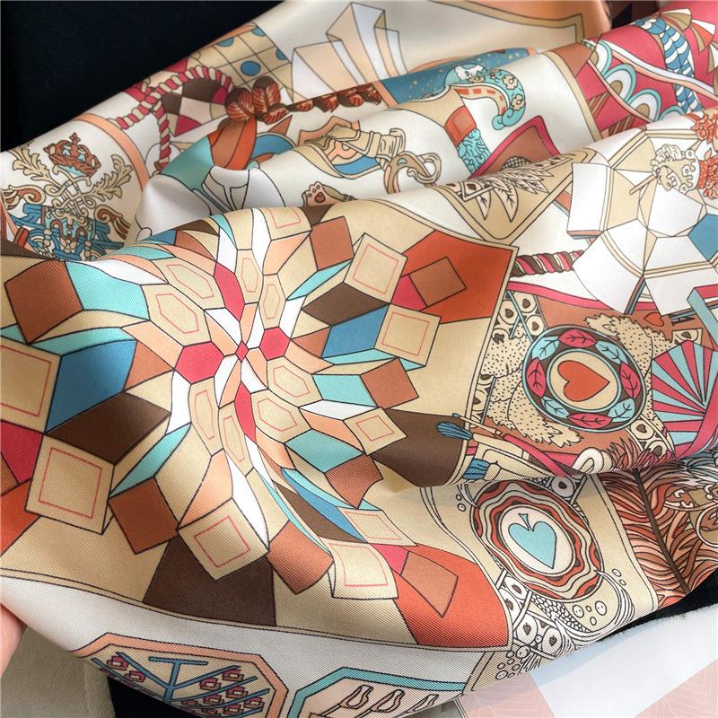 Head Scarf for Women Like Silk Satin Scarf for Hair Wrapping at Night Bandana Square Scarf for Sleeping, Size is 90x90cm