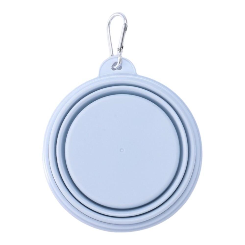 

Silicone Pet Dog Food Water Bowl with Carabiner Puppy Water Container Outdoor Camping S синій
