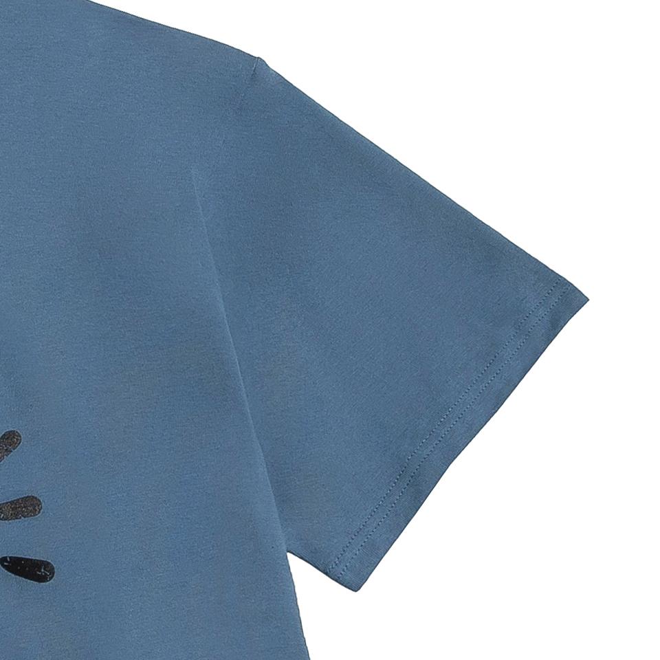 LENGAGEMENT Oversized Say No Plastic Short Sleeve Tee [Blue Navy]