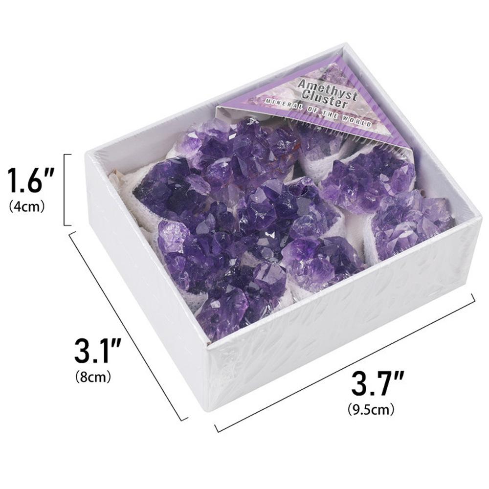 1 Set Natural Amethyst Clusters Premium Crystal Gift Box Raw Amethyst Rock Healing Crystals Meditation Chakra Decoration
