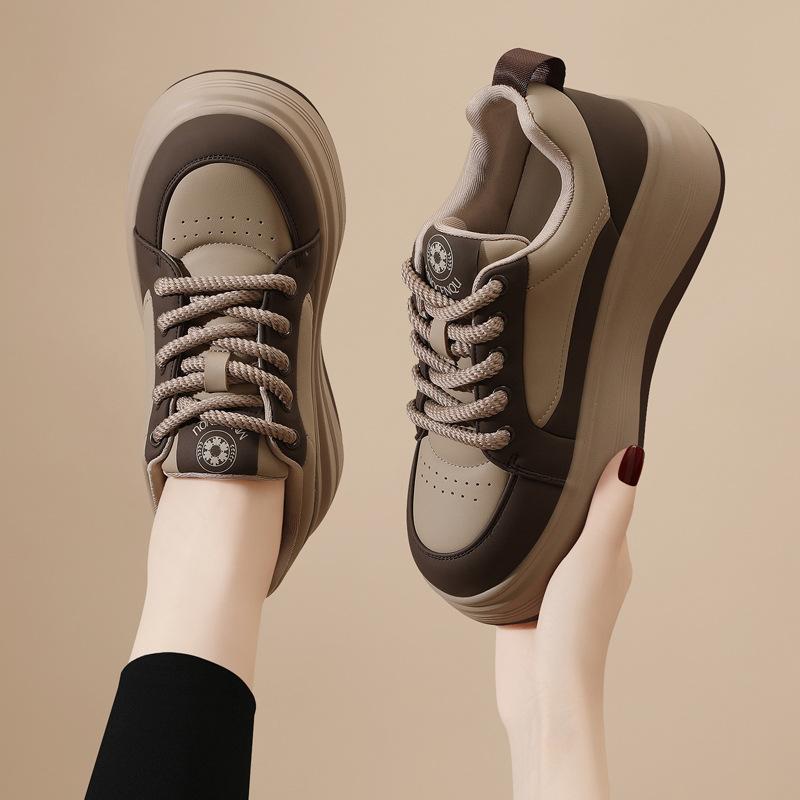 

Популярные в интернете кеды для женщин, весенние новинки, ретро, толстая подошва, увеличивающие рост и растворяющиеся женские туфли, повседневные и универсальные туфли 39