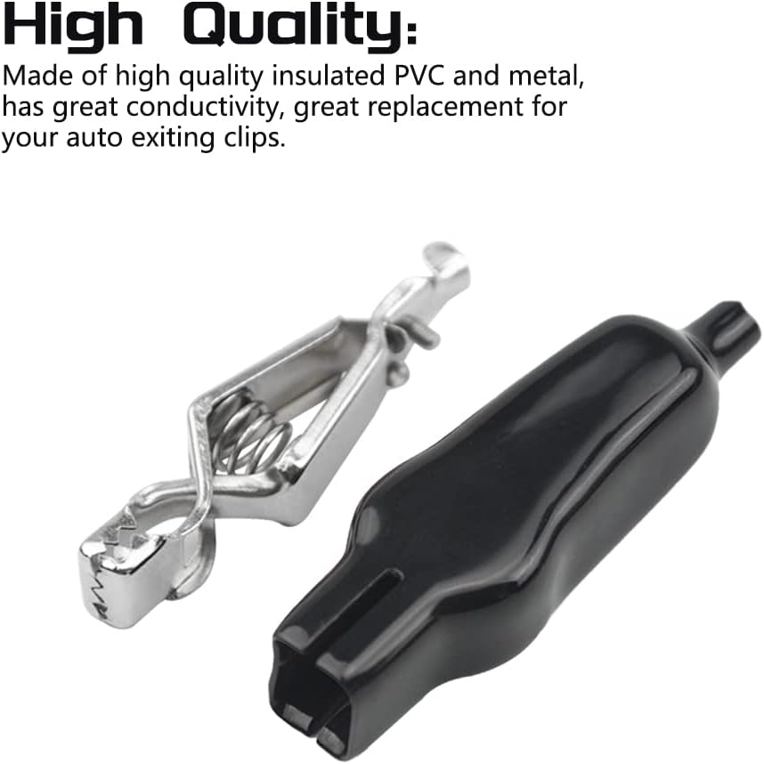 10 PCS Insulated Alligator Clips Electric Test Clips Alligator Clamp for Car Auto Vehicle  Black Red