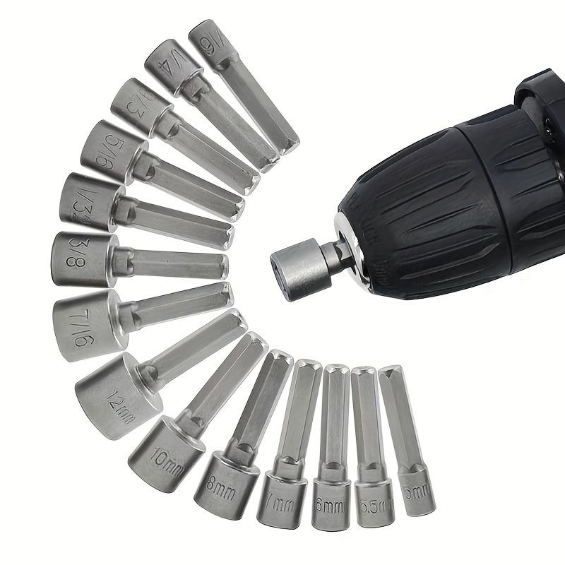 9pcs Non-magnetic Combination Socket Set Electric Hexagon Screwdriver Head Screw Insert Pneumatic Screwdriver Socket Head