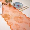 Fall Harvest Table Decor Runner Decorations, Maples Leaves Lace Orange Seasonal Dining Room Tablecloth Runner, Autumn Thanksgiving Decorations