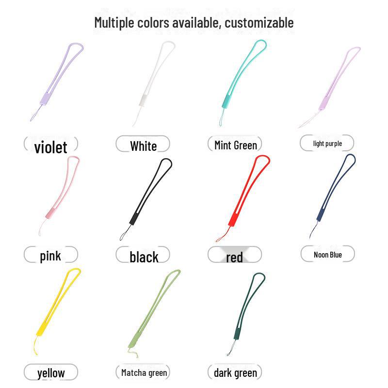 Silicone Mobile Phone Lanyard with USB Drive – Durable Wrist & Neck Strap, Solid Colors