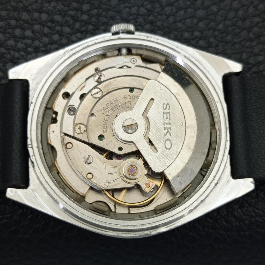 JAPAN VINTAGE SEIKO 5 AUTOMATIC 6309A MENS SILVER COLOR DIAL WATCH a701555-5 R206b-a701555