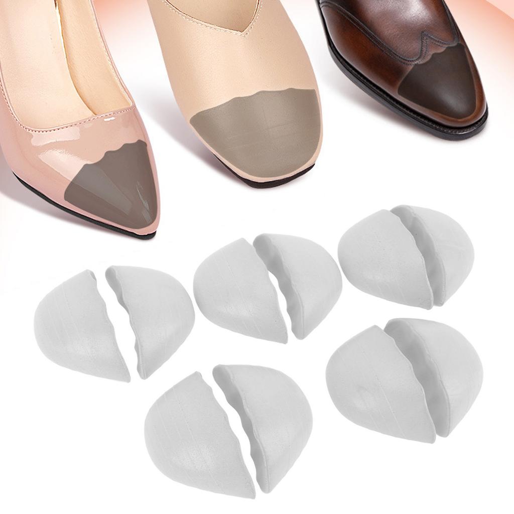 5 Pares Relleno Redondo para Zapatos Inserto Espuma PU Gruesa Suave Cojín para Puntera Rellenos Relleno de Zapato de Medio Tamaño para Mujeres Hombres