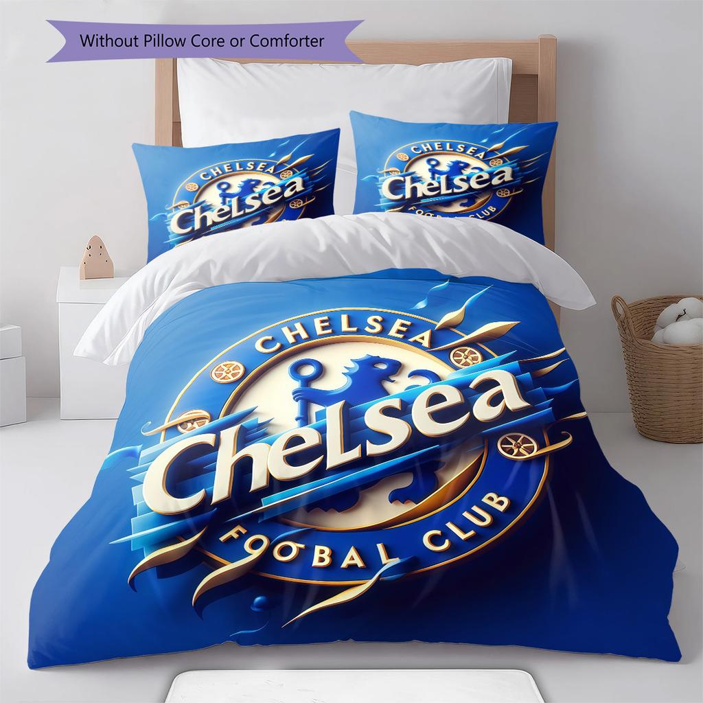 Chelsea logo Pattern Bedding Quilt Set Quilt Cover Pillowcase Home Decoration Birthday Gift (1 * duvet cover + 2 * pillowcase, without core)