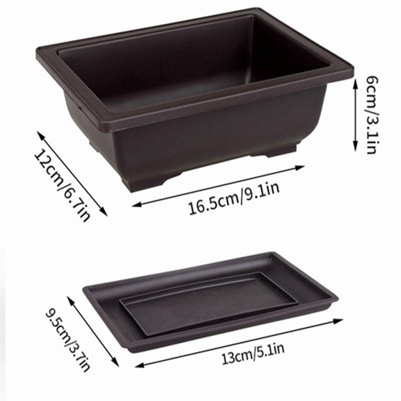 Flowerpots Imitation Purple Clay Succulent Plants Pots Outdoor Garden Landscape Bonsai Pot Trays Rectangular Square Planter