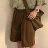 Brown Loose Five-Point Pants American Japanese Retro Hong Kong Style Straight Utility Shorts for Men