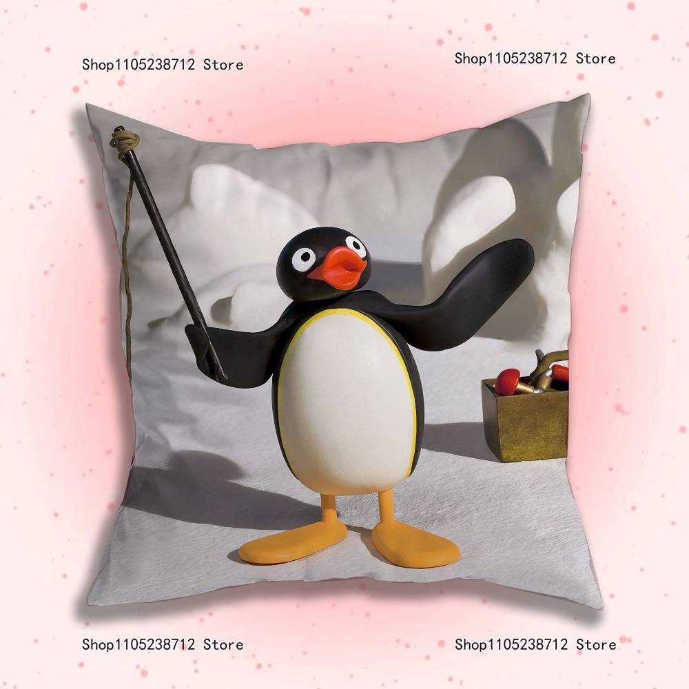 Vtipný povlak na polštář Tučňák P-Pingu pro dekoraci pohovky, auta, kanceláře, pokoje, potisk, potah na polštář, dekorace a ochrana