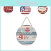 Decorative Round Independence Day Wooden Plaques Ideal For Holiday Party Decorations