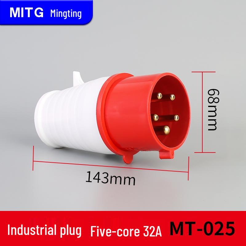 Waterproof Industrial Aviation Plug Socket: 16/32A Three-Phase Connector, 3-5 Pin, Recessed/Surface Mount Options