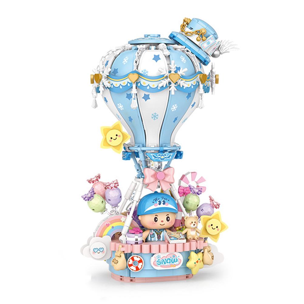 Hot Air Balloon Building Block Toy Colorful Hot Air Balloon Building Bricks With Light Music Gifts For Girls Boys