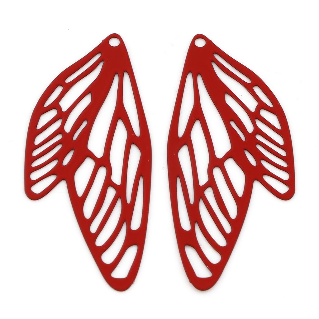 10pcs Butterfly Wing Charms Pendants Multicolor Painted Metal Charms Diy Necklace Bracelets Women Hollow Jewelry 5cm X 2.1cm