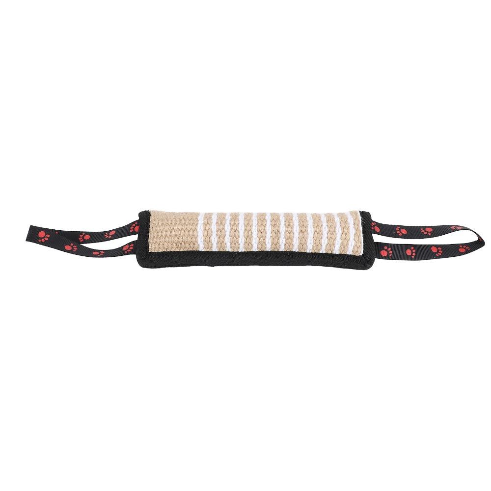 Cylindrical Shape Dog Tug Toy Thick Linen Fabric Dog Training Bite Pad Bite Training