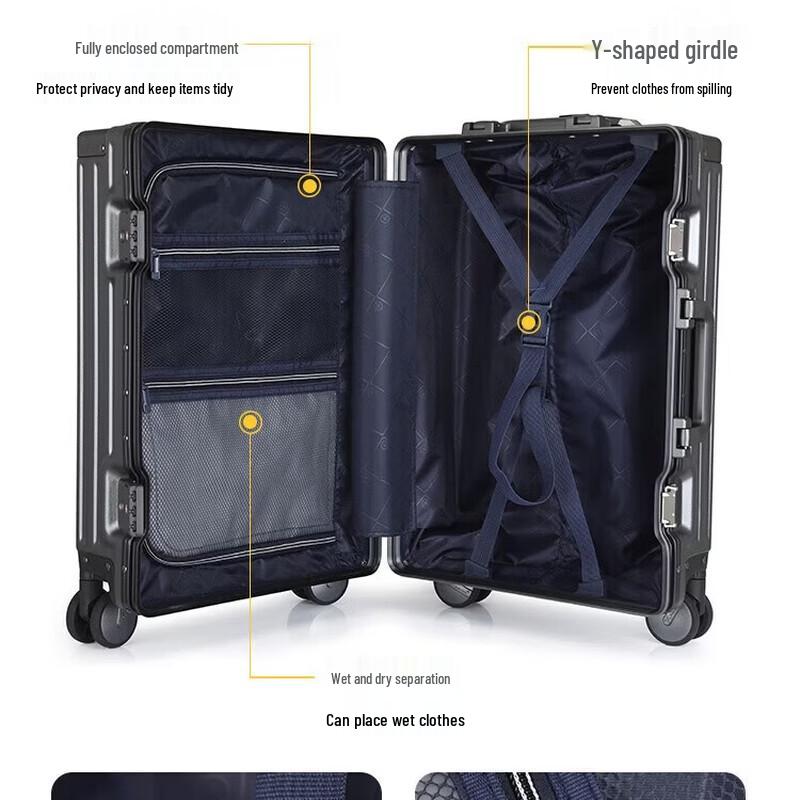 ToPrettie Unisex Hardside Carry-On Luggage with Silent Spinner Wheels