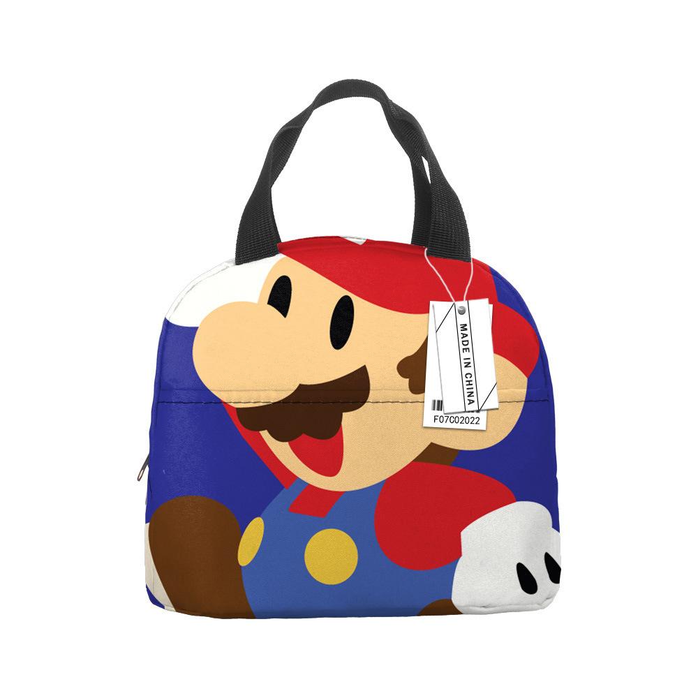 Mario Portable Bento Bag Lunch Box Bag Student Children'S Meal Bag Lunch Box Bag Bento Bag Aluminum Foil Lunch Bag Thermal Insulation