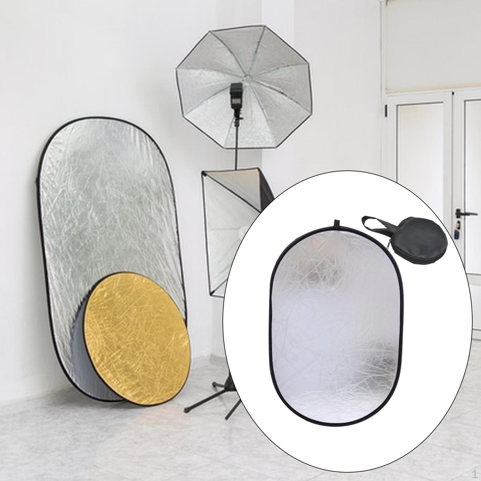 

Складной отражатель света Складной Компактный Легкий профессиональный с сумкой для хранения 2 в 1 L Silver White