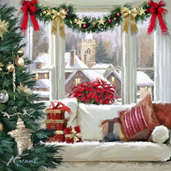 

DIY 5D круглая алмазная картина Рождественская вышивка крестиком домашний декор Full Round 20x20CM