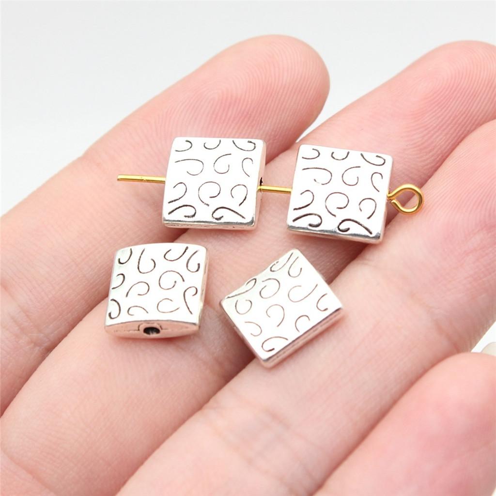 Twisted-Pattern Small-Hole Spacer Beads Mini Antique Bronze Silver Jewelry Making String Beads Separator
