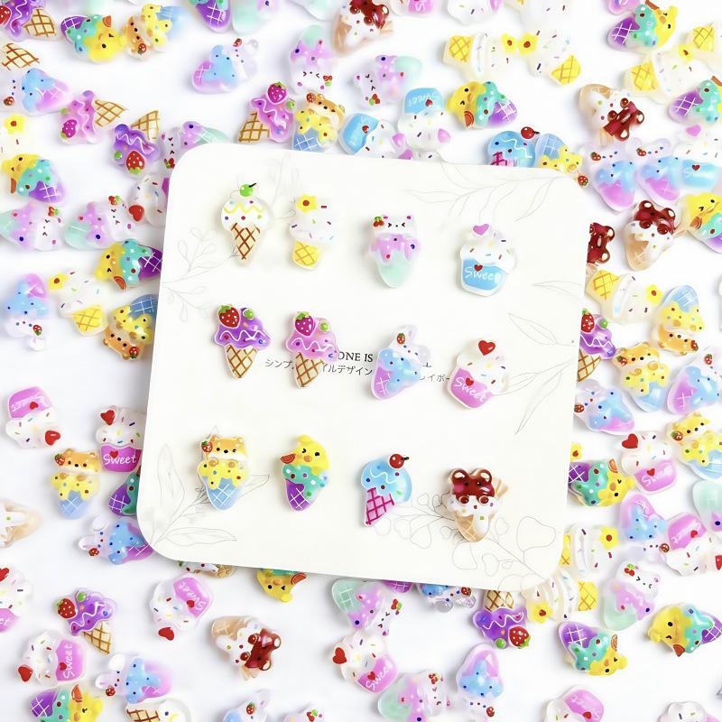 

Nail Art Ice Cream Cone DIY Phone Case Decoration Kit Blue Ice Cream