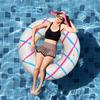 1 Pc Sweet Donut Pink Swimming Hoop Underarm Hoop Inflatable Floating Hoop Pvc Thickened Swimming Hoop, Suitable For Pool Beach