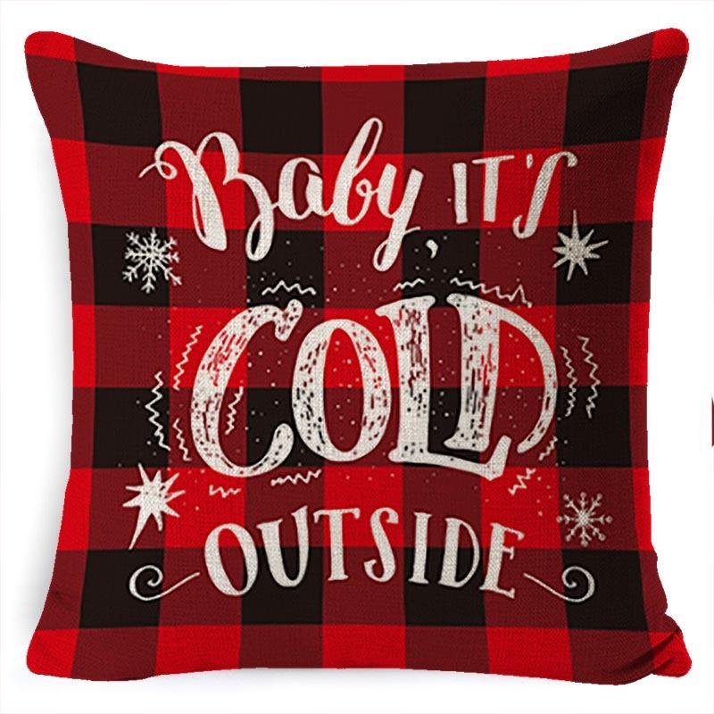 New Christmas Pillowcase Cushion Car Waist Protector Bedside Pillowcase Christmas Linen Pillowcase