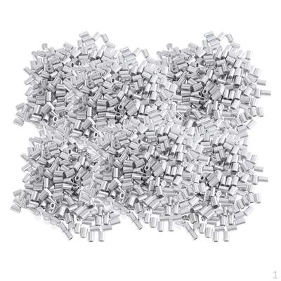 600 Stuks Aluminium Visklemmen Dubbele Barrel Krimpkokers 0,8 mm